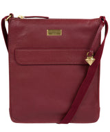 'Sarah' Ruby Red Leather Cross Body Bag image 1