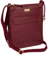'Sarah' Ruby Red Leather Cross Body Bag image 3