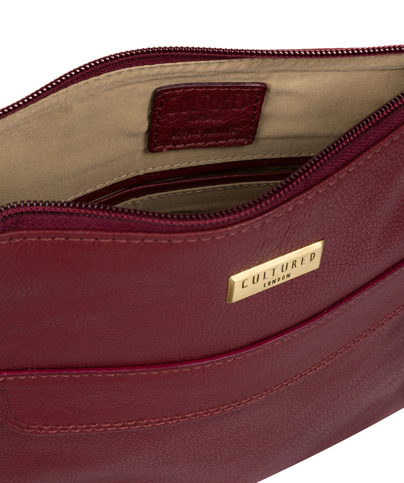 'Sarah' Ruby Red Leather Cross Body Bag image 4