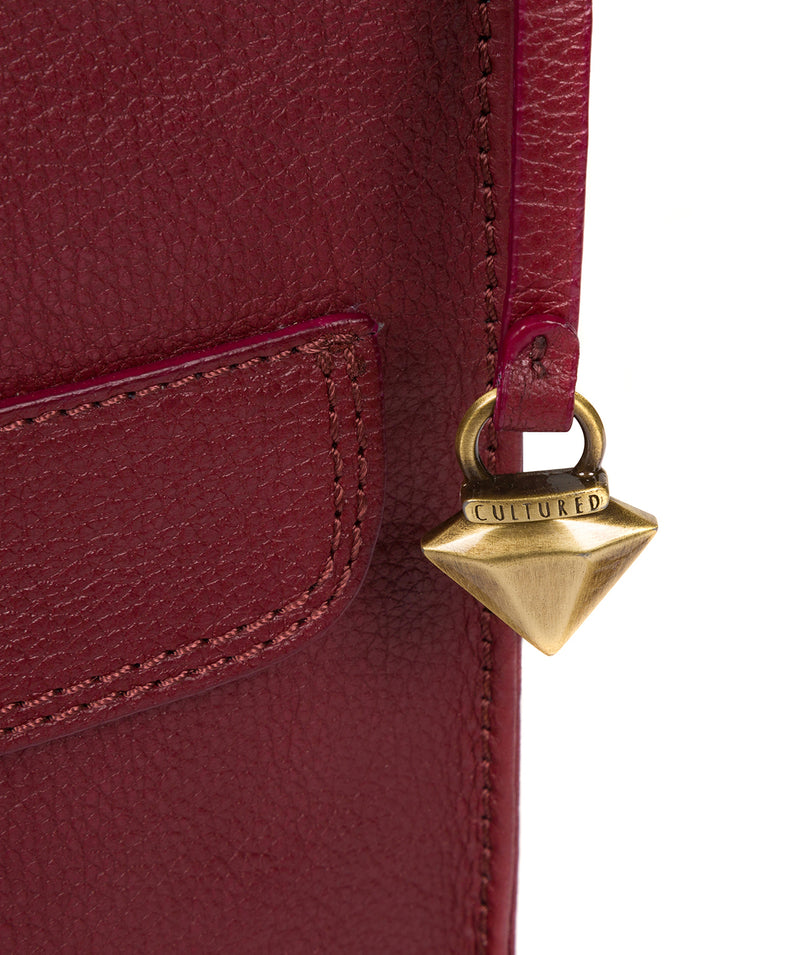'Sarah' Ruby Red Leather Cross Body Bag image 6