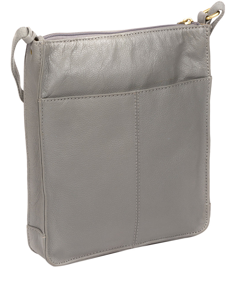 'Sarah' Silver Grey Leather Cross Body Bag  image 3