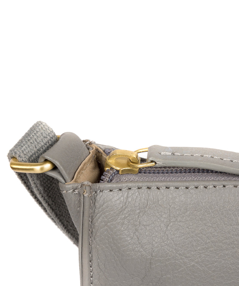 'Sarah' Silver Grey Leather Cross Body Bag  image 6