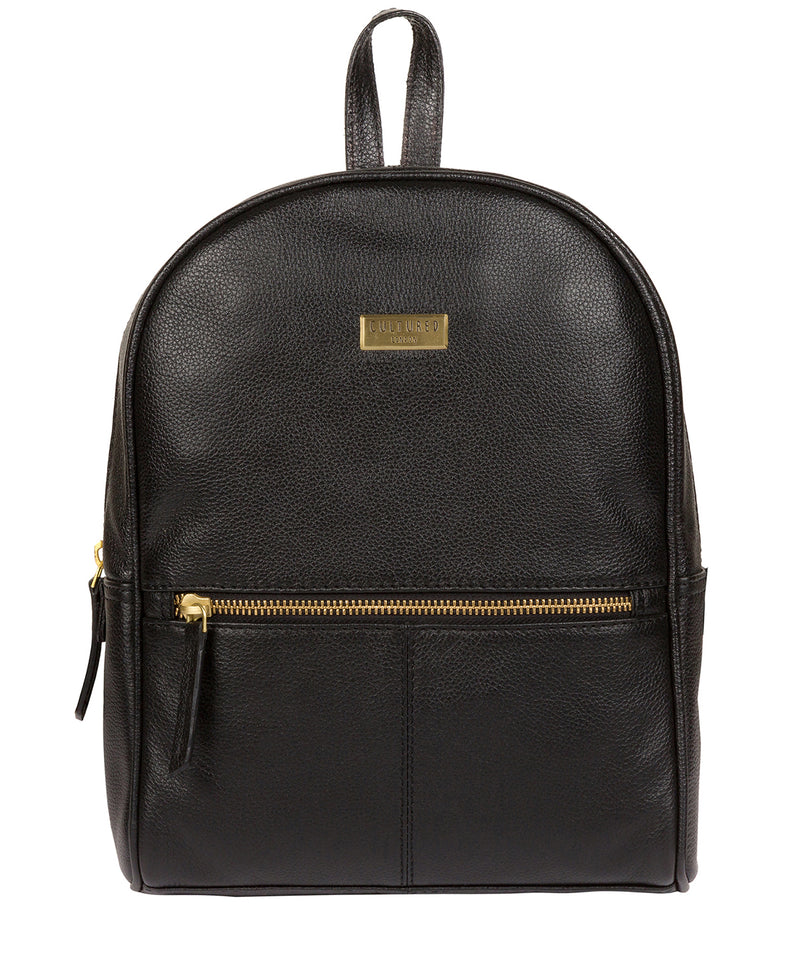 'Alyssa' Black Leather Backpack  image 1