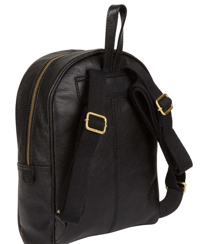 'Alyssa' Black Leather Backpack  image 5