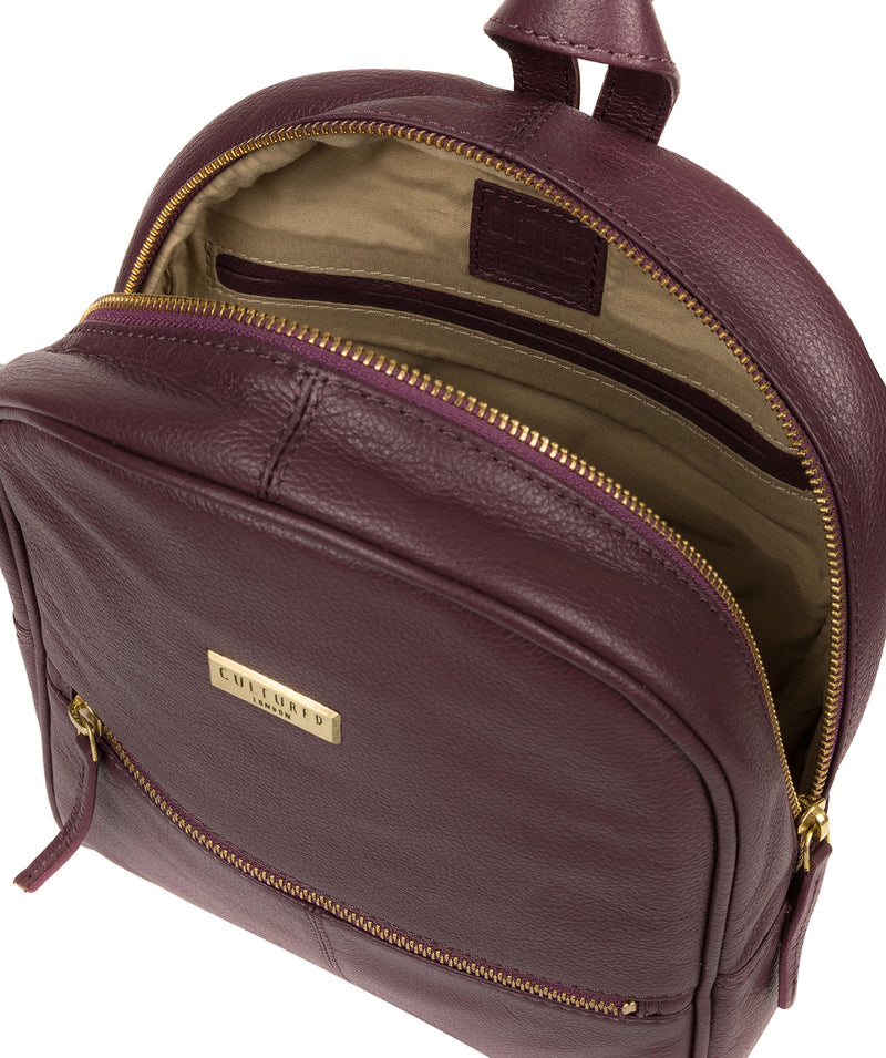 'Alyssa' Fig Leather Backpack  image 4