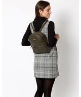 Alyssa' Olive Leather Backpack