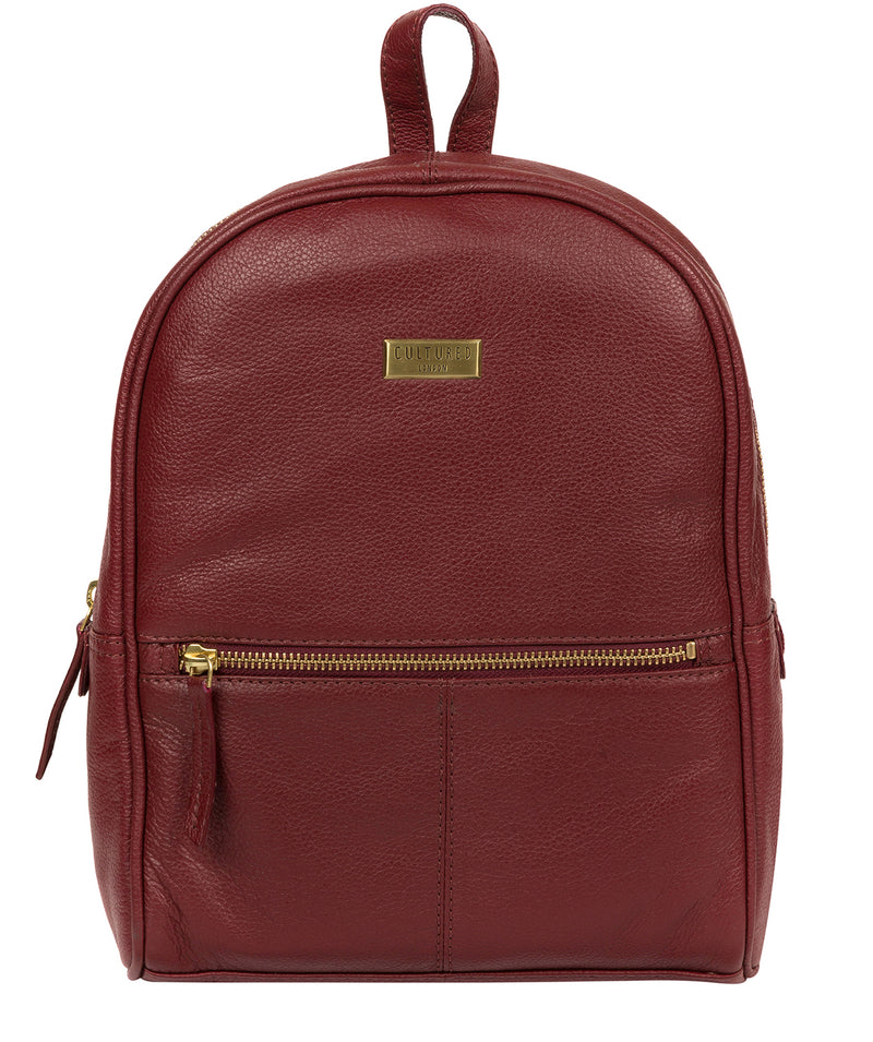 'Alyssa' Ruby Red Leather Backpack  image 1