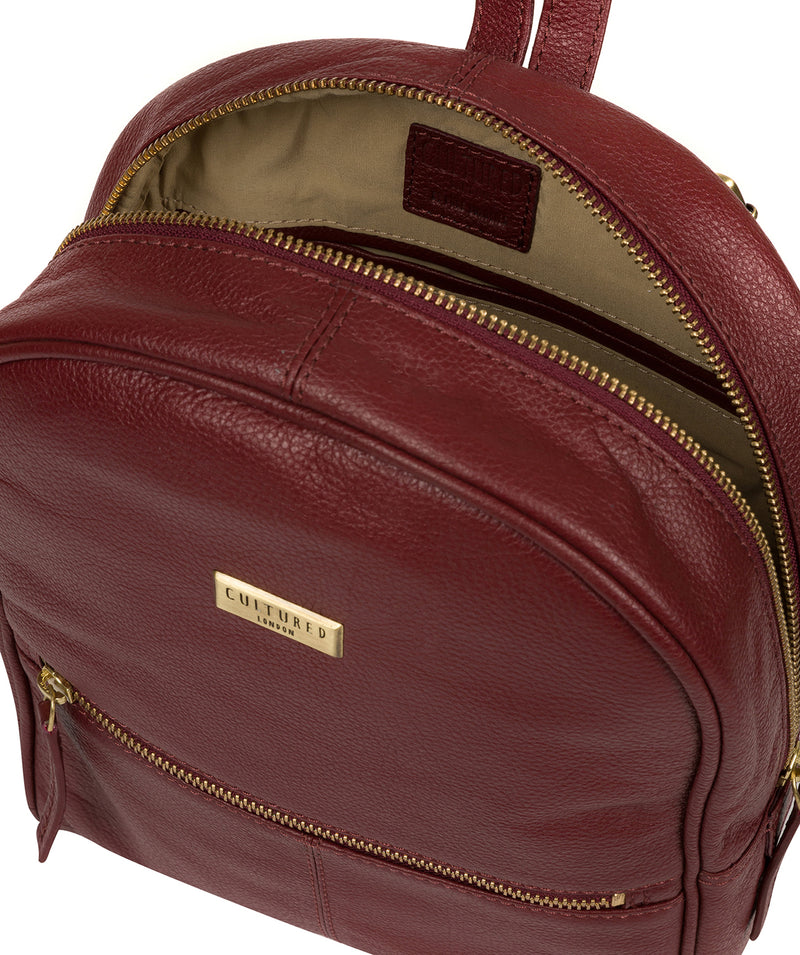 'Alyssa' Ruby Red Leather Backpack  image 4
