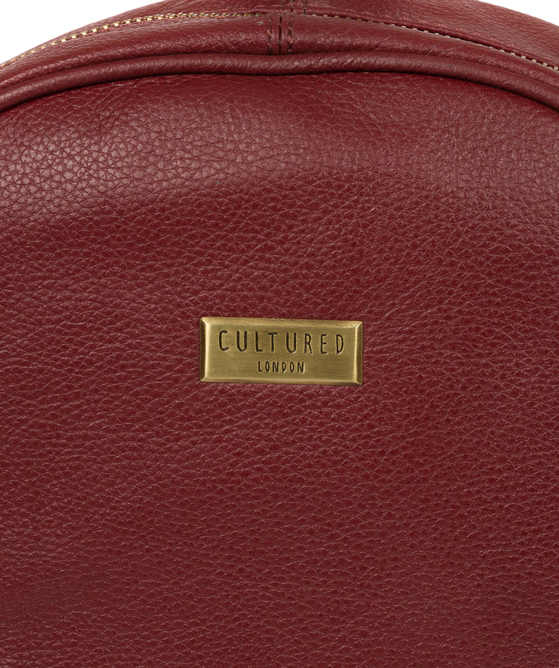 'Alyssa' Ruby Red Leather Backpack  image 5