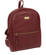 'Alyssa' Ruby Red Leather Backpack Pure Luxuries London