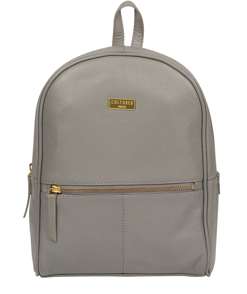'Alyssa' Silver Grey Leather Backpack  image 1