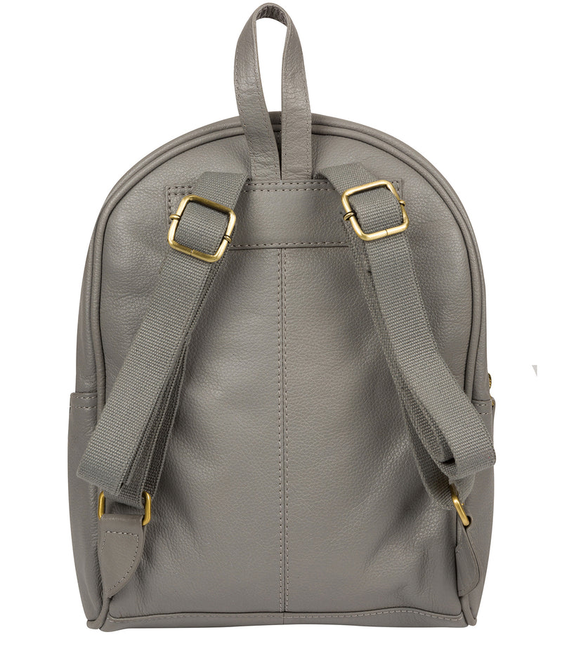 'Alyssa' Silver Grey Leather Backpack  image 3