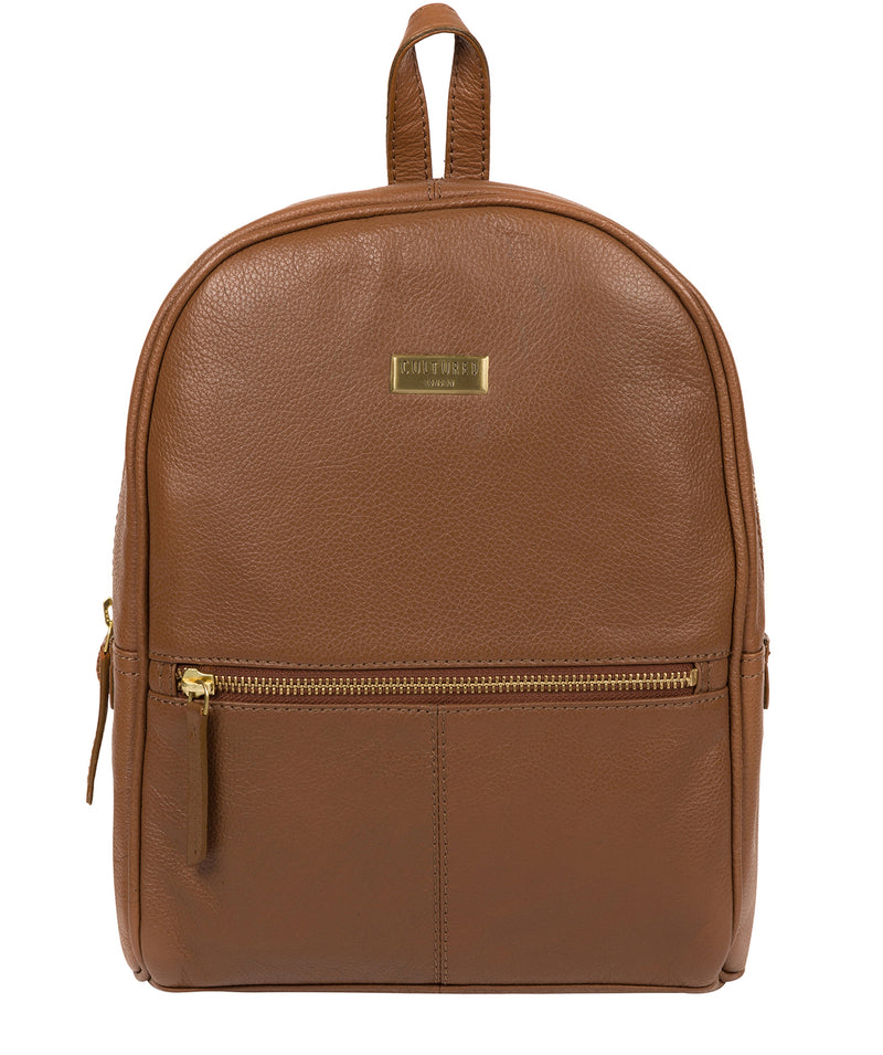 'Alyssa' Tan Leather Backpack  image 1