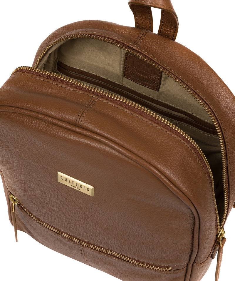 'Alyssa' Tan Leather Backpack  image 4