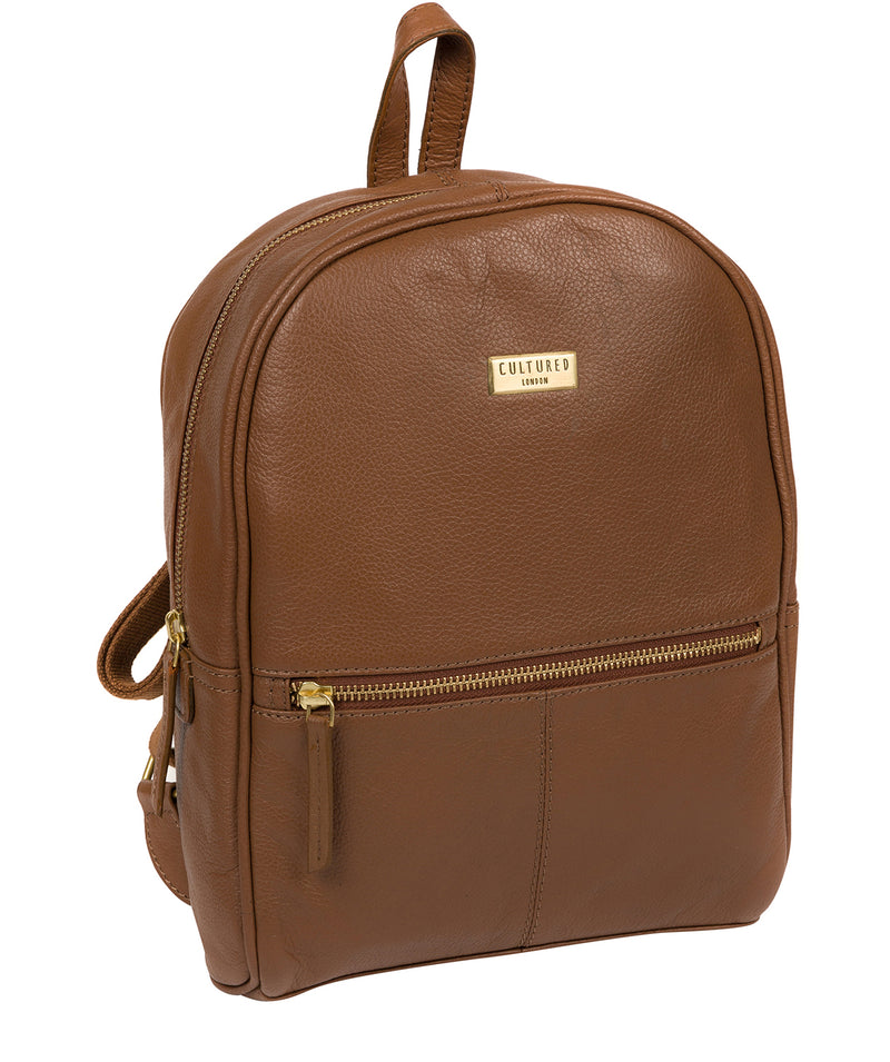 'Alyssa' Tan Leather Backpack  image 6