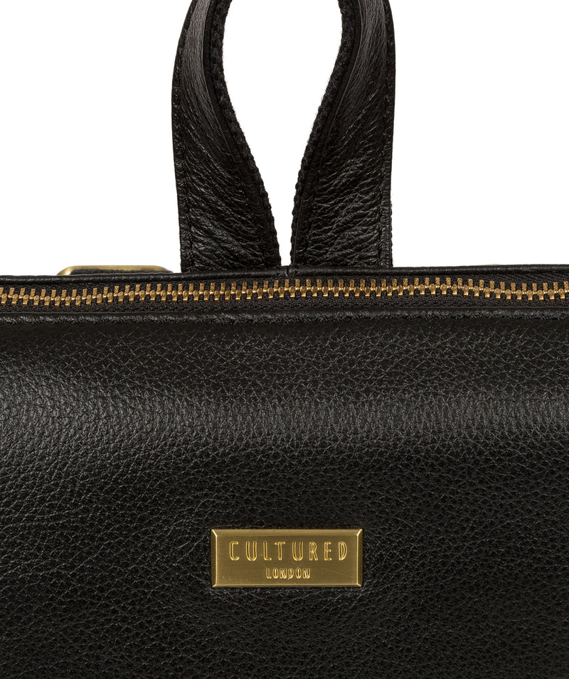 'Jada' Black Leather Backpack image 6