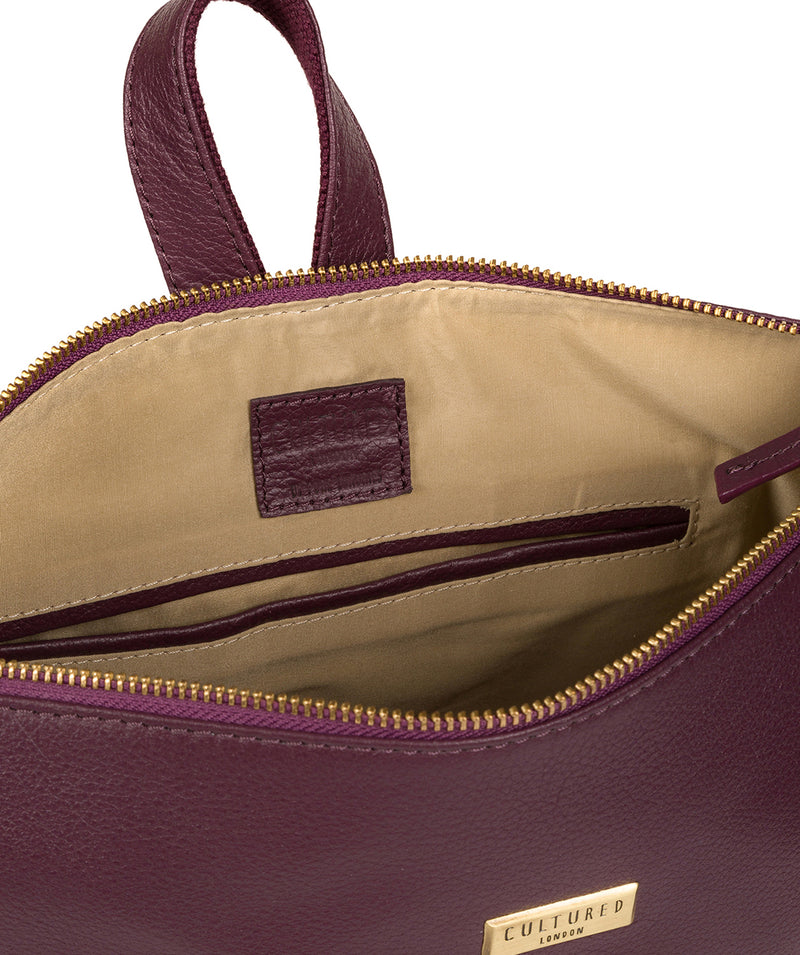 'Jada' Fig Leather Backpack Pure Luxuries London