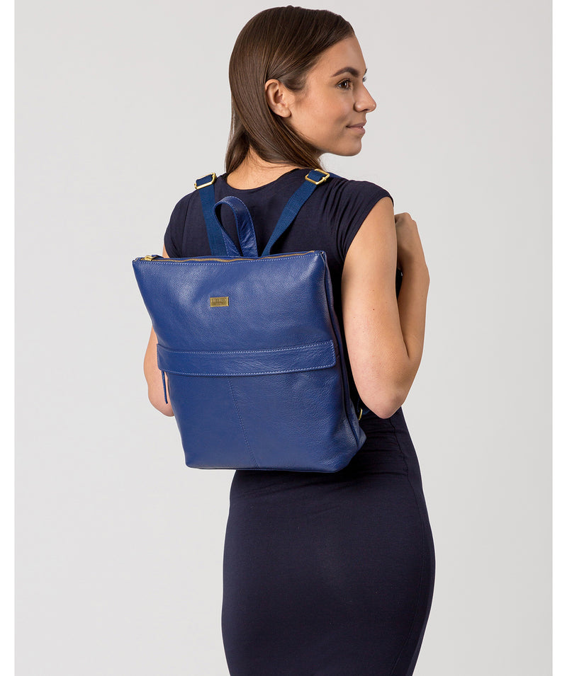 'Jada' Mazarine Blue Leather Backpack image 2