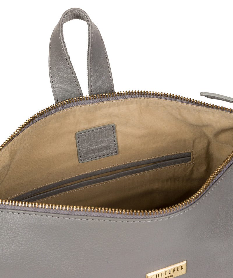 'Jada' Silver Grey Leather Backpack image 4