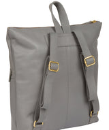 'Jada' Silver Grey Leather Backpack image 6
