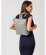 'Jada' Silver Grey Leather Backpack image 2