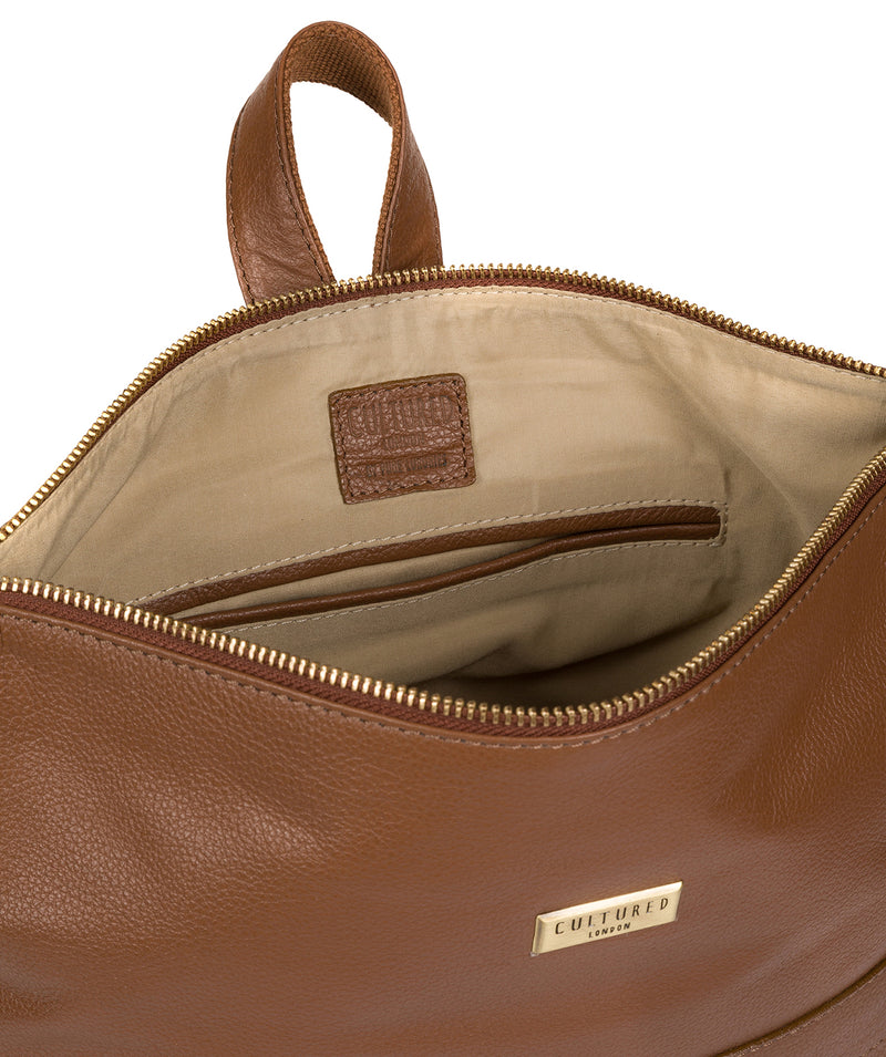 'Jada' Tan Leather Backpack image 4