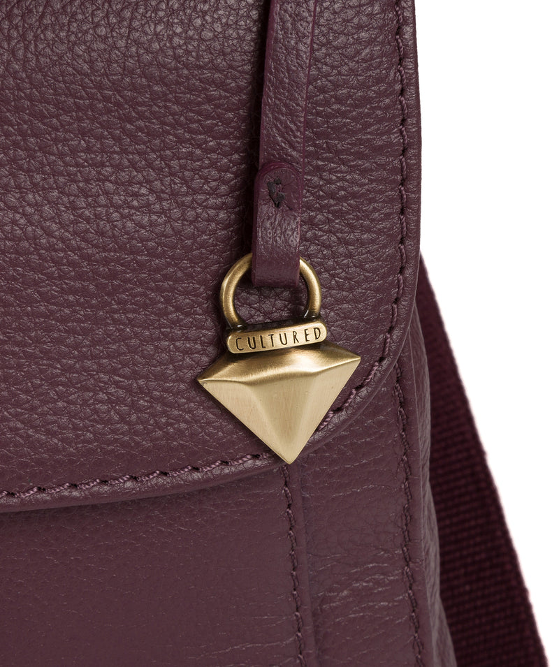 'Morgan' Fig Leather Cross Body Bag image 7