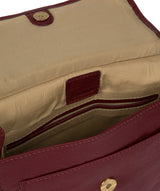 'Morgan' Ruby Red Leather Cross Body Bag image 4