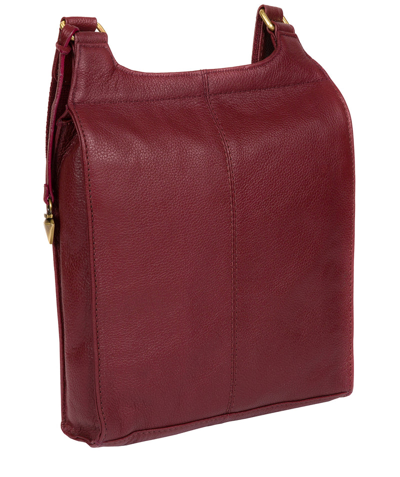 'Morgan' Ruby Red Leather Cross Body Bag Pure Luxuries London