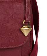 'Morgan' Ruby Red Leather Cross Body Bag image 6