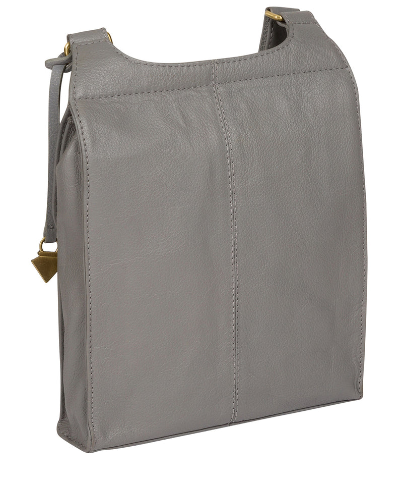 'Morgan' Silver Grey Leather Cross Body Bag image 5