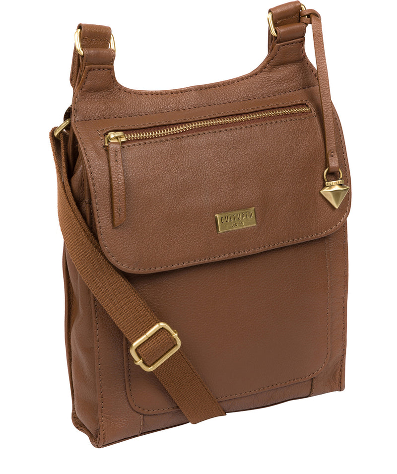 'Morgan' Tan Leather Cross Body Bag image 5