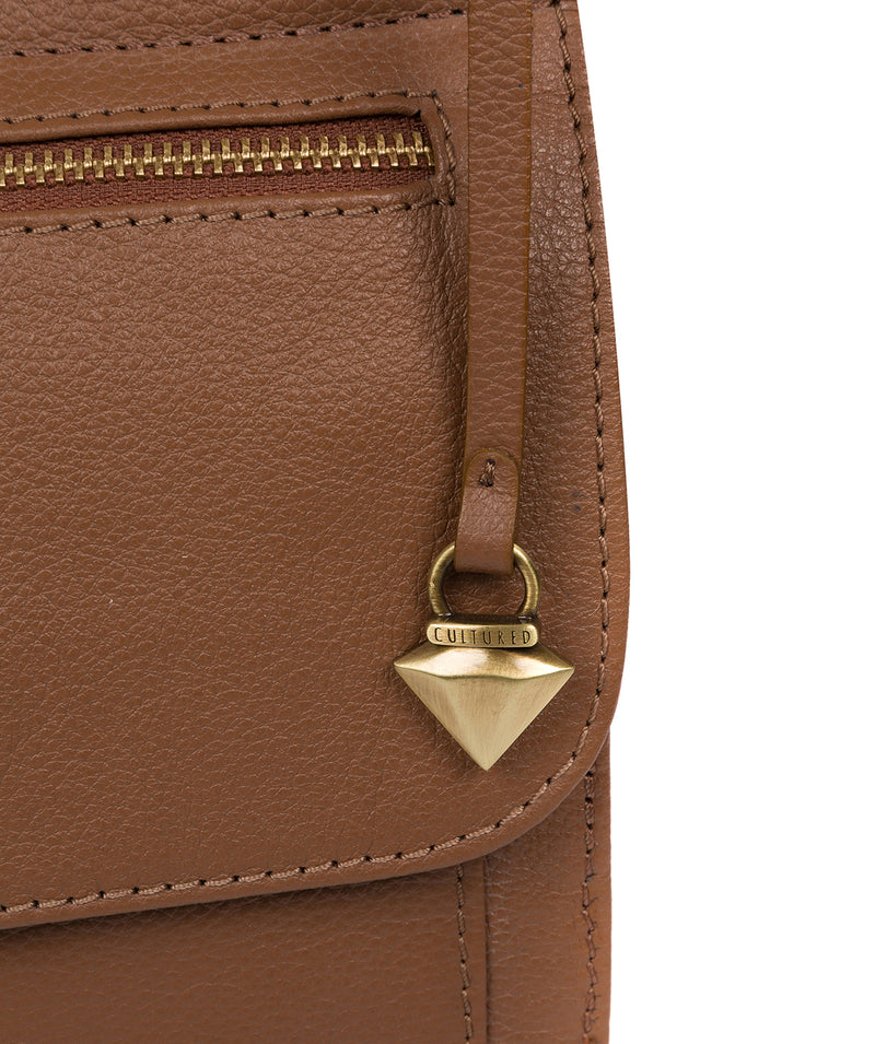 'Morgan' Tan Leather Cross Body Bag image 6
