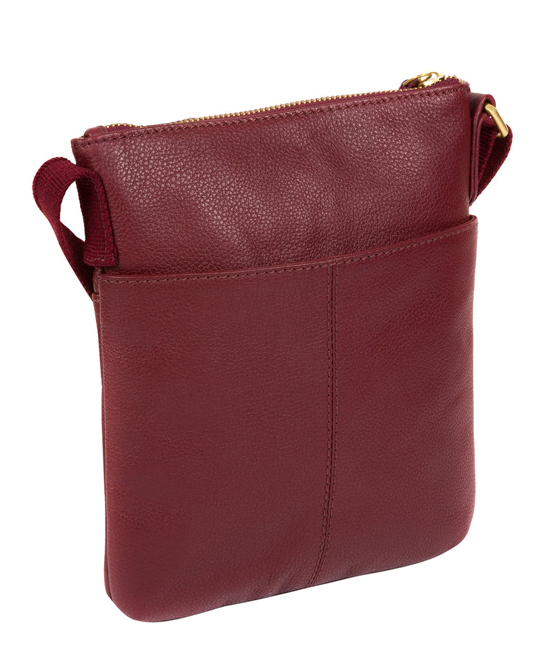 'Brooke' Ruby Red Leather Cross Body Bag