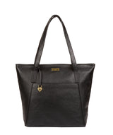 'Makayla' Black Leather Tote Bag