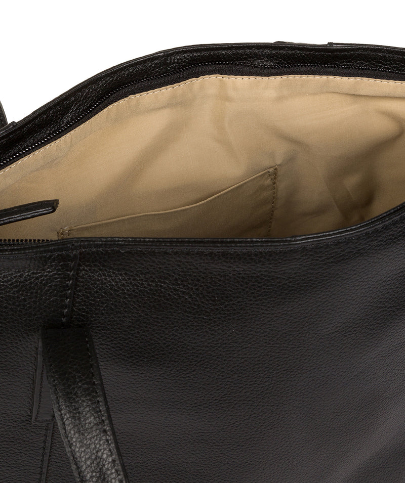 'Makayla' Black Leather Tote Bag image 5