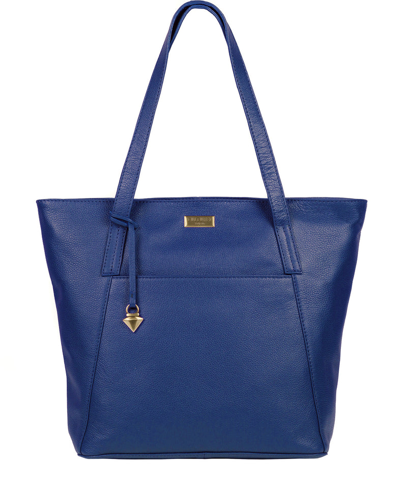 'Makayla' Mazarine Blue Leather Tote Bag image 1