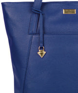 'Makayla' Mazarine Blue Leather Tote Bag image 6