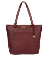 'Makayla' Ruby Red Leather Tote Bag image 1
