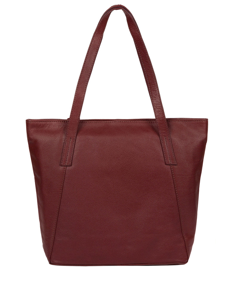 'Makayla' Ruby Red Leather Tote Bag image 3