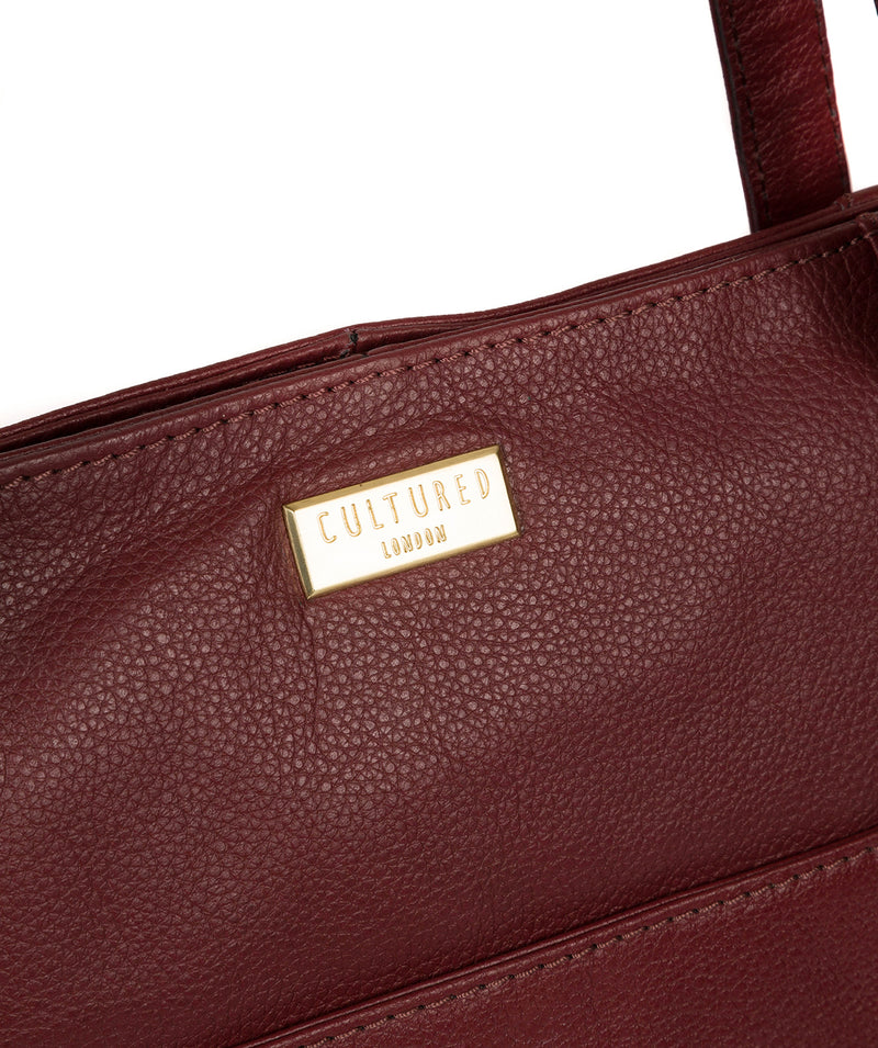 'Makayla' Ruby Red Leather Tote Bag image 6