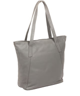 'Makayla' Silver Grey Leather Tote Bag Pure Luxuries London