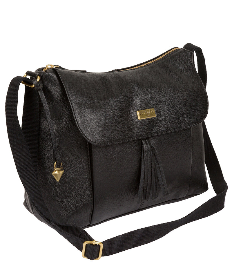 'Lily' Black Leather Cross Body Bag image 3