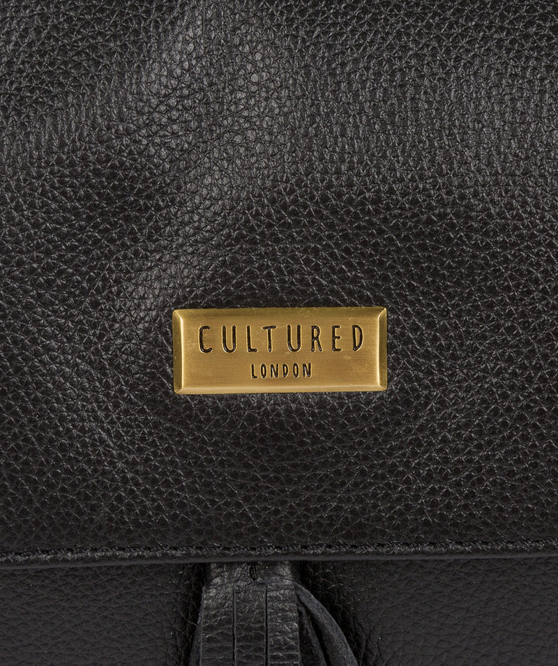 'Lily' Black Leather Cross Body Bag image 8