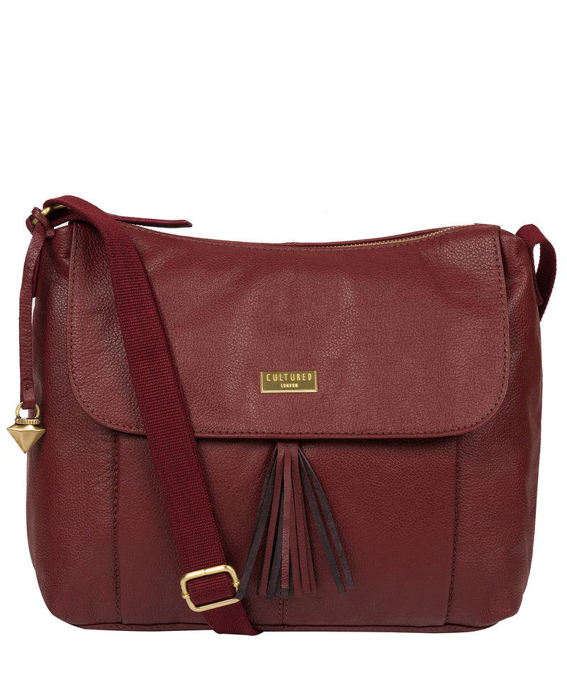 'Lily' Ruby Red Leather Cross Body Bag image 1