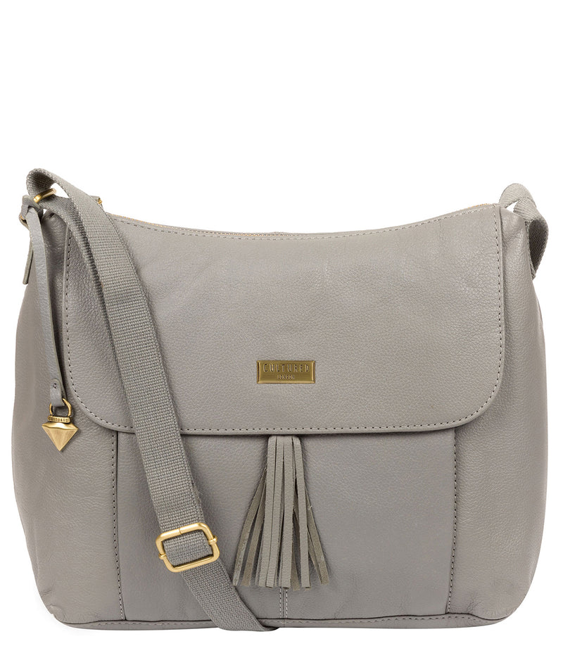 'Lily' Silver Grey Leather Cross Body Bag image 1