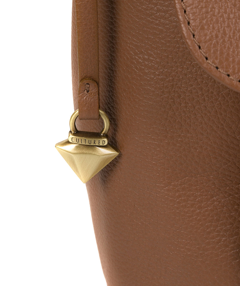 'Lily' Tan Leather Cross Body Bag image 6