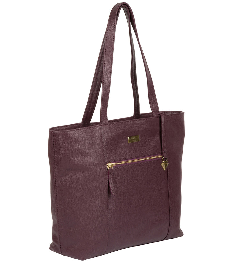 'Kimberly' Fig Leather Tote Bag image 3