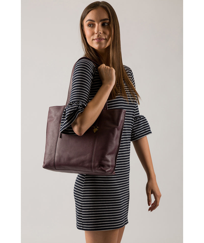 'Kimberly' Fig Leather Tote Bag image 2
