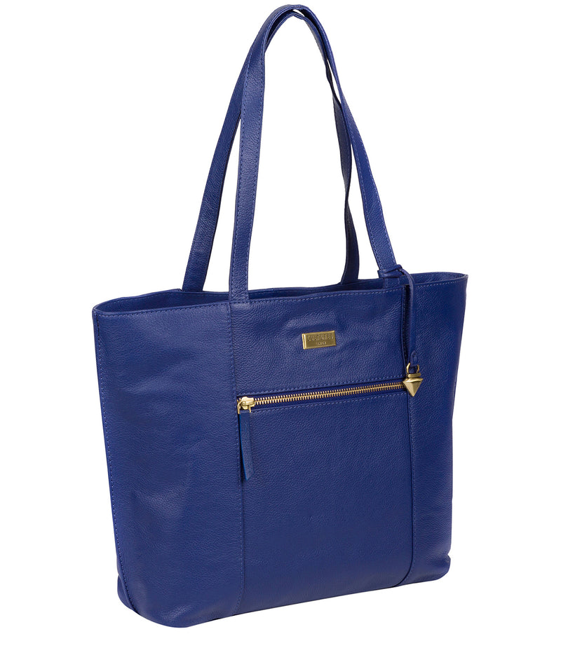 'Kimberly' Mazarine Blue Leather Tote Bag image 3